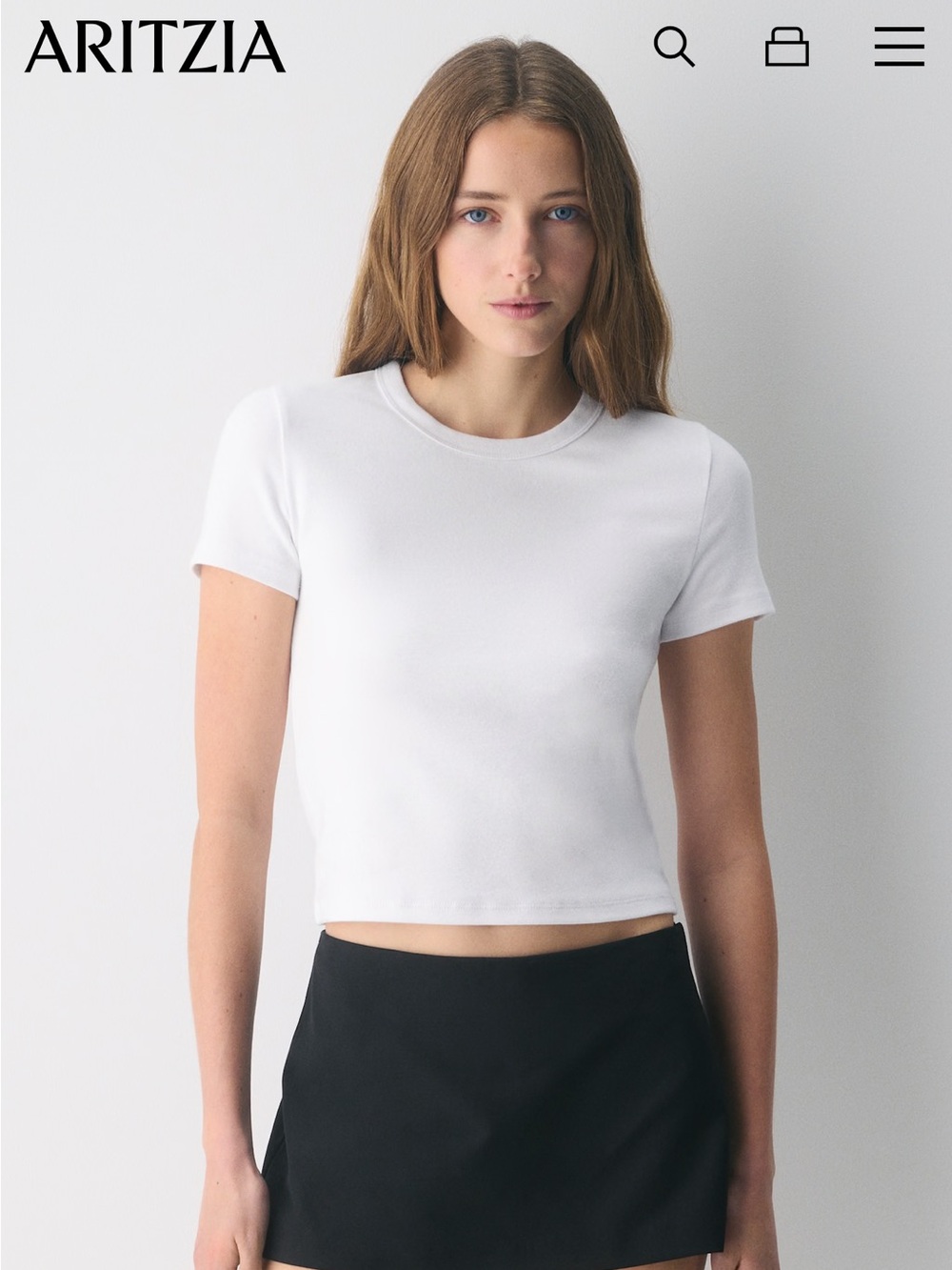 Aritzia Sunday Best - BestHug Little Ribbed T-Shirt White